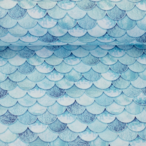 Baumwollstoff - Mermaid - blau